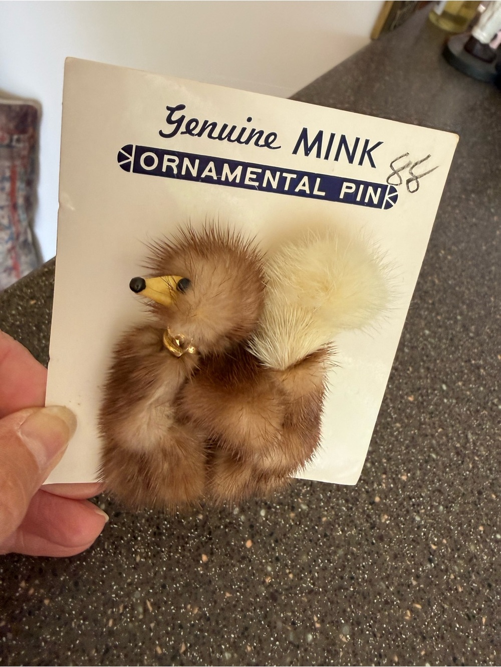 Mink poodle pin. Vintage.
